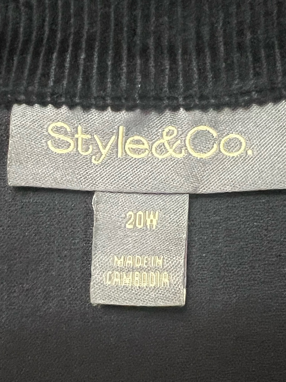 Black Corduroy Trucker Jacket Style & Co, 20W - Picture 8 of 10